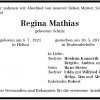 Schulz Regina 1921-2011 Todesanzeige